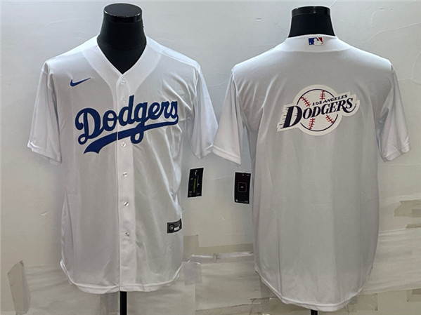 Men's Los Angeles Dodgers White Team Big Logo Cool Base Stitched Baseball Jersey